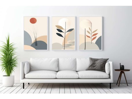 WALLXPERT Dekorativna uramljena MDF slika (3 komada) Mp3 00110 21 x 30