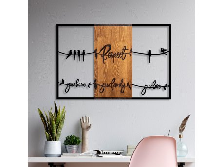 WALLXPERT Dekorativni drveni zidni dodatak Respect Your Home Your Family Your Love 1