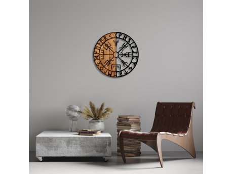 WALLXPERT Dekorativni drveni zidni dodatak Vegvisir 331