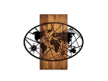 WALLXPERT Dekorativni drveni zidni dodatak World Map 4 M