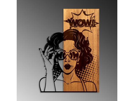 WALLXPERT Dekorativni drveni zidni dodatak Wow