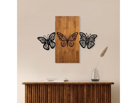 WALLXPERT Dekorativni drveni zidni dodatak Butterflies 2