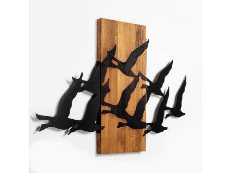 WALLXPERT Dekorativni drveni zidni dodatak Migrant Birds 375