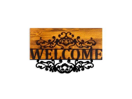 WALLXPERT Dekorativni drveni zidni dodatak Welcome