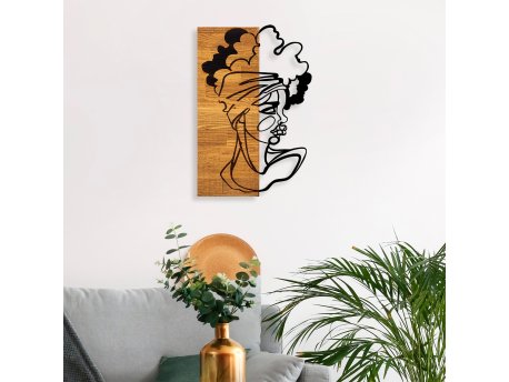 WALLXPERT Dekorativni drveni zidni dodatak African Woman 3