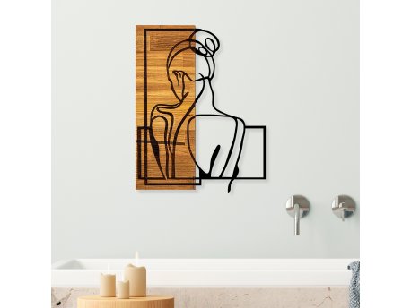 WALLXPERT Dekorativni drveni zidni dodatak Woman Posture