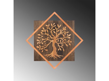 WALLXPERT Dekorativni drveni zidni dodatak Tree v2 Copper