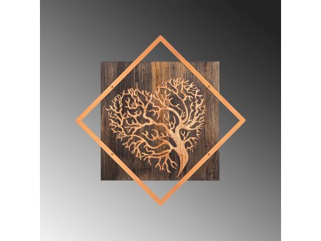 WALLXPERT Dekorativni drveni zidni dodatak Tree v3 Copper