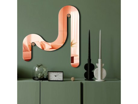 WALLXPERT Dekorativno ogledalo Ozgl509 Rose Gold