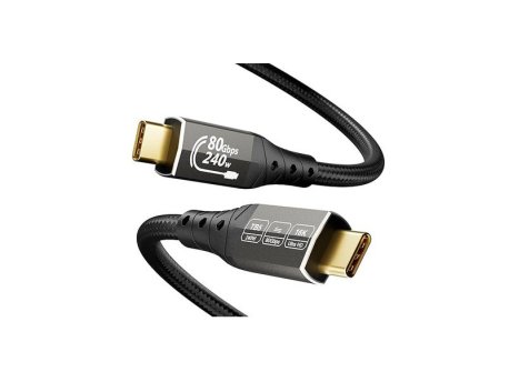 E-GREEN Kabl USB4 V2.0 USB C-CM/M Thunderbolt 5/4, 80Gbps/PD 16K@60Hz 8K@120Hz, 2m, crni