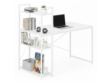 ModernHome Radni sto 120x60 cm sa policama White