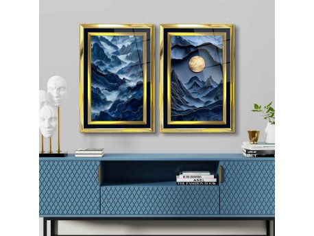 WALLXPERT Dekorativna slika u ramu (2 komada) 2P4363Kromaltınct 001