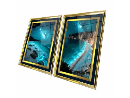 WALLXPERT Dekorativna slika u ramu (2 komada) 2P4363Kromaltınct 005