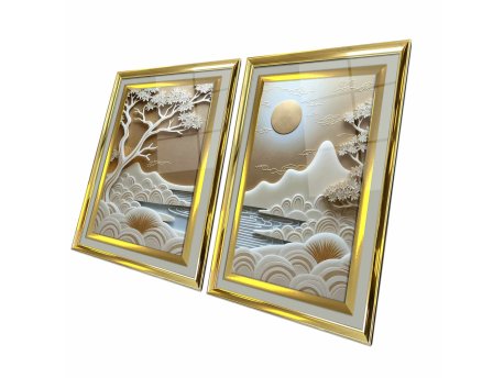 WALLXPERT Dekorativna slika u ramu (2 komada) 2P4363Kromaltınct 006