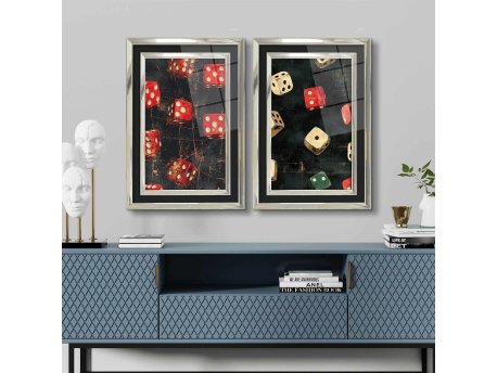 WALLXPERT Dekorativna slika u ramu (2 komada) 2P4363Kromgumusct 002