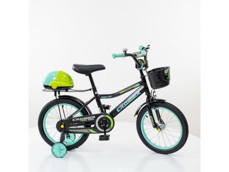 ARISTOM 724-16” Crosser Dečiji bicikl sa pomoćnim točkovima crno-zeleni