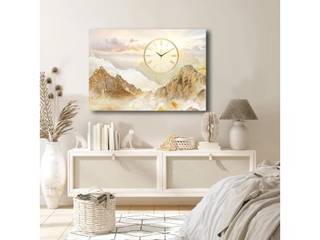 WALLXPERT Dekorativni zidni sat od platna 70100CS 017