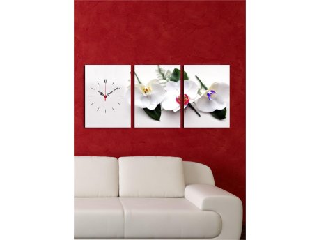 WALLXPERT Dekorativni zidni sat od platna (3 komada) 3P3040CS 13