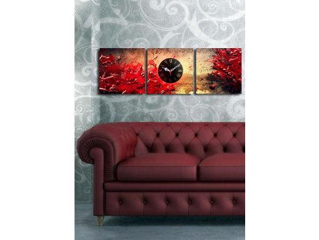 WALLXPERT Dekorativni zidni sat od platna (3 komada) 3P2828CS 10