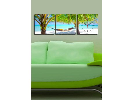 WALLXPERT Dekorativni zidni sat od platna (3 komada) 3P2828CS 6