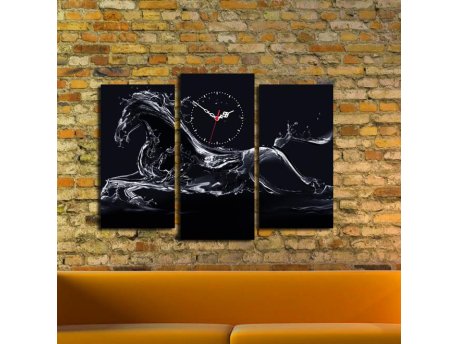 WALLXPERT Dekorativni zidni sat od platna (3 komada) 3PATCS 5