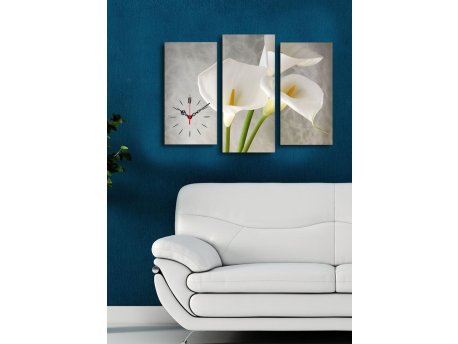 WALLXPERT Dekorativni zidni sat od platna (3 komada) 3PATCS 18