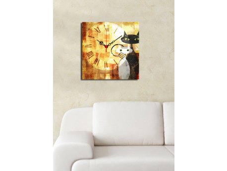 WALLXPERT Dekorativni zidni sat od platna 2828CS 12