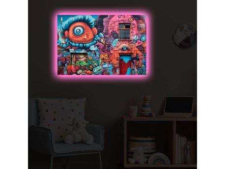 WALLXPERT Dekorativno LED osvetljeno platno sa slikanjem 4570POPARTDACT 009