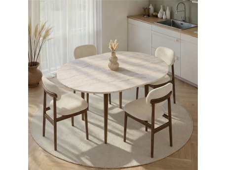 HANAH HOME Trepezarijski sto na rasklapanje Viona Travertine Walnut