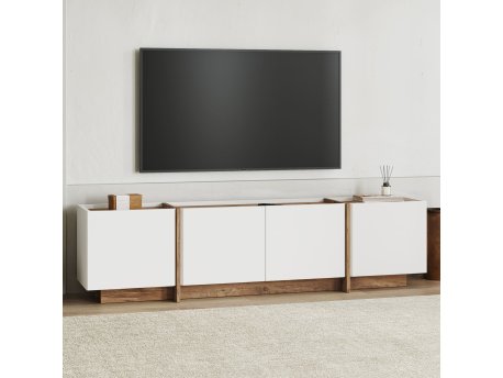 HANAH HOME Polica za TV Lowen White Atlantic Pine