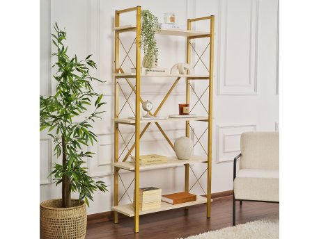 HANAH HOME Polica za knjige Elysian Travertine Gold