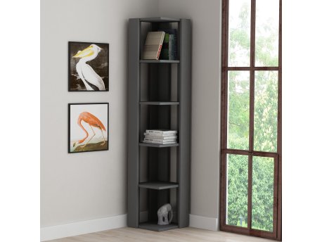 HANAH HOME Polica za knjige Nati Corner Anthracite