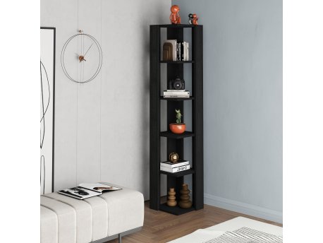 HANAH HOME Polica za knjige Nati Corner Black Wood