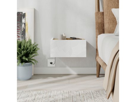 HANAH HOME Noćni stočić Onda LED White Hrast