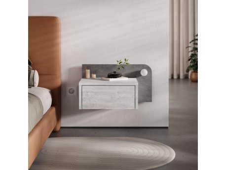 HANAH HOME Noćni stočić Dotta Ancient White Retro Grey