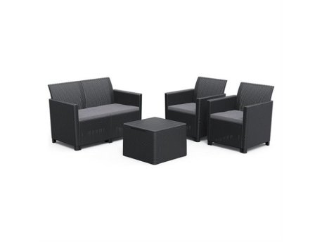 KETER Claire 2 Seater Baštenska garnitura sa box stolom grafit