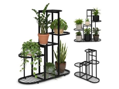 ModernHome Polica za cveće 5 nivoa crna