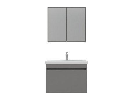 HANAH HOME Set kupatilskog nameštaja (2 komada) Bellezza 80 Matte Grey