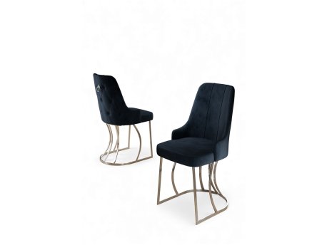 HANAH HOME Set stolica (4 dela) Puva Anthracite Chrome