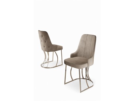 HANAH HOME Set stolica (4 dela) Puva Cappuccino Chrome