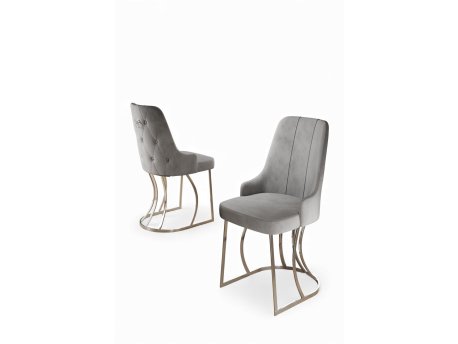 HANAH HOME Set stolica (4 dela) Puva Grey Chrome