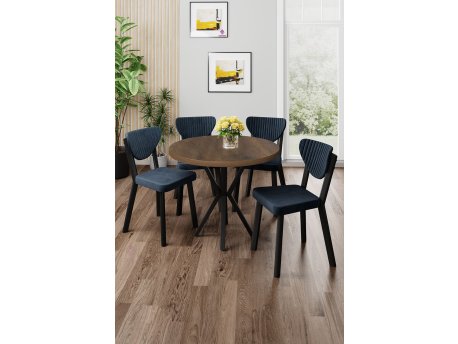 HANAH HOME Set trpezarijskog stola i stolica (5 delova) Agnes Baroque Anthracite