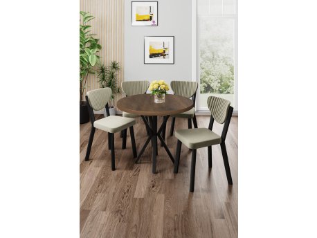 HANAH HOME Set trpezarijskog stola i stolica (5 delova) Agnes Baroque Cream