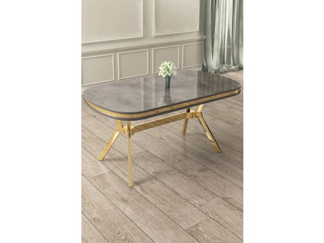 HANAH HOME Trpezarijski sto Olya Anthracite Gold