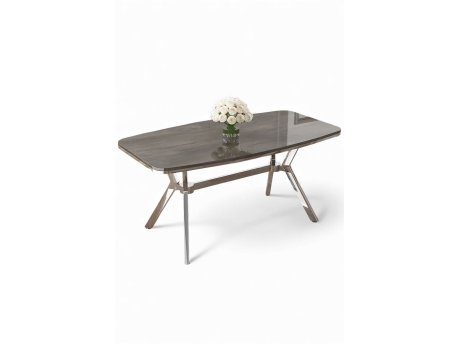 HANAH HOME Trpezarijski sto Esla Anthracite Chrome