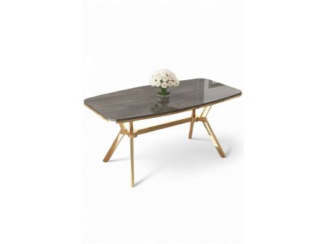 HANAH HOME Trpezarijski sto Esla Anthracite Gold
