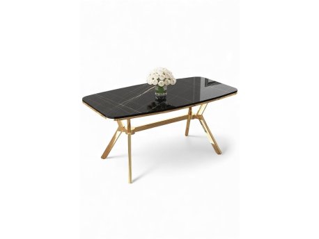HANAH HOME Trpezarijski sto Esla Black Marble Gold