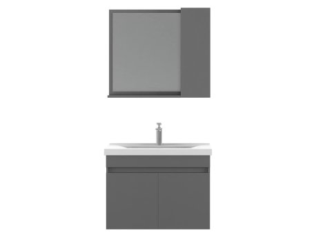 HANAH HOME Set kupatilskog nameštaja (2 komada) Amore 80 Matte Grey