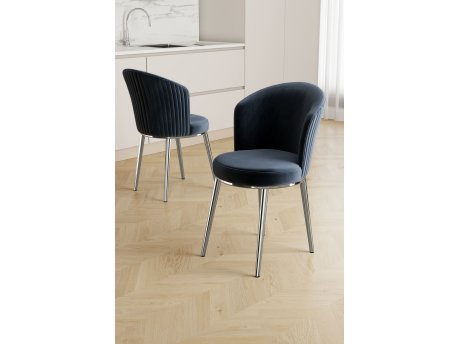 HANAH HOME Set stolica (4 dela) Risa Anthracite Chrome