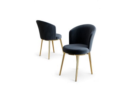 HANAH HOME Set stolica (4 dela) Risa Anthracite Gold